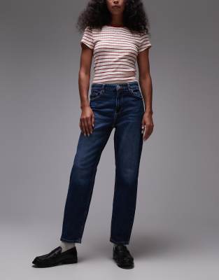 Mango - Locker geschnittene Mom-Jeans in verwaschenem Blau