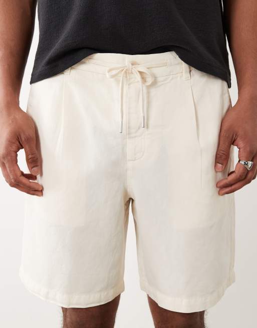Mango – Locker geschnittene Shorts aus Baumwollmix in Ecru mit Tunnelzug, 5 von 5
