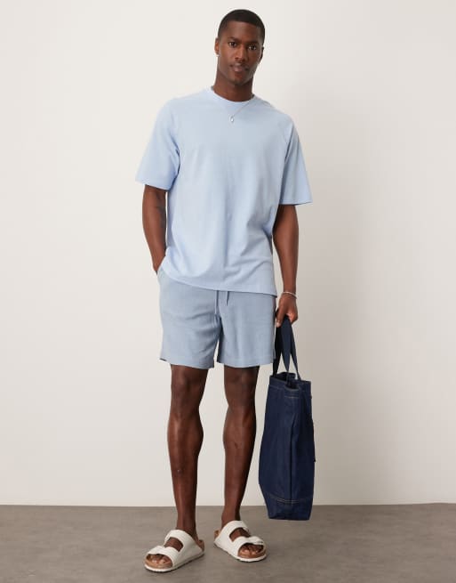 Mango – Locker geschnittenes T-Shirt aus Leinenmix in Blassblau, 2 von 4