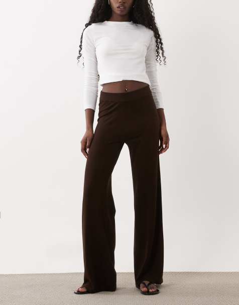 Mango lockere Hose in Schokobraun - view 1