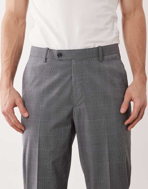 Mango - London - Regular-fit elegante pantalon met fijne ruitprint in grijs, deel van co-ord set, 4 van 5