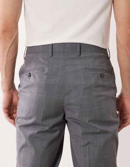 Mango - London - Regular-fit elegante pantalon met fijne ruitprint in grijs, deel van co-ord set, 5 van 5