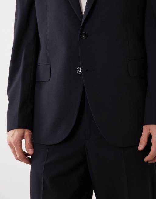 Mango London regular fit suit blazer co-ord in navy, 4 of 5