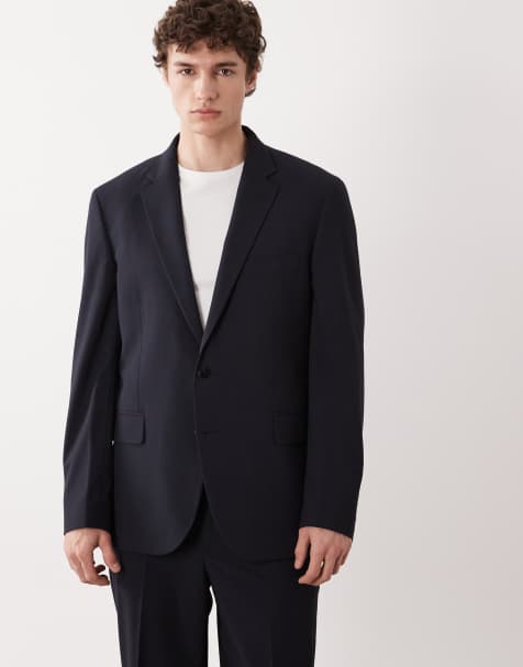 Mango London regular fit suit blazer in navy - part of a set - view 1