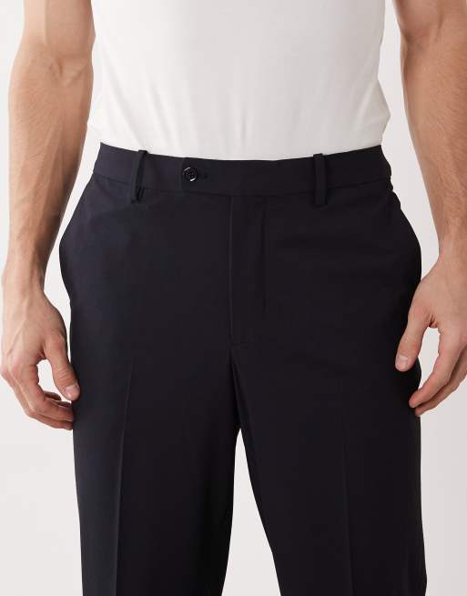 Mango London regular fit suit trouser co-ord in navy, 4 of 5