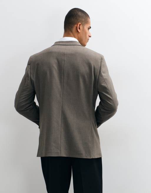 Mango London slim-fit blazer co-ord set in lichtbruin, 5 van 5