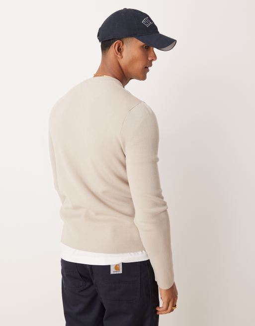 Mango long sleeve jersey sweat in beige