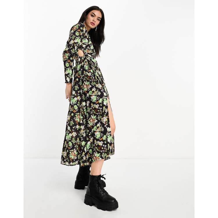 関税・送料込み!【国内発送】DVF Drogo Floral Maxi ワンピース 203102580-1-greenandblack?$