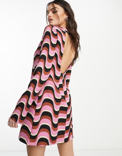 Mango zig zag outlet dress