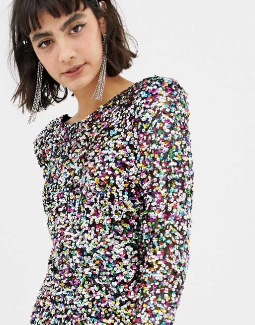 Mango rainbow sale sequin dress