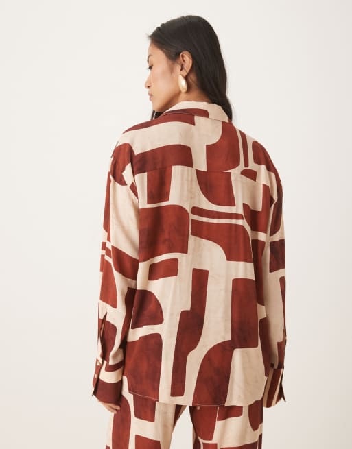 Mango long sleeve shirt in abstract print - part of a set, 4 of 4