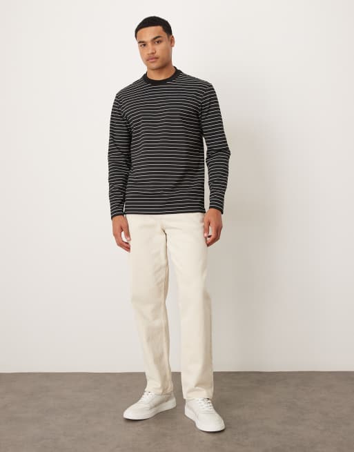Mango long sleeve t-shirt in black stripe, 2 of 5