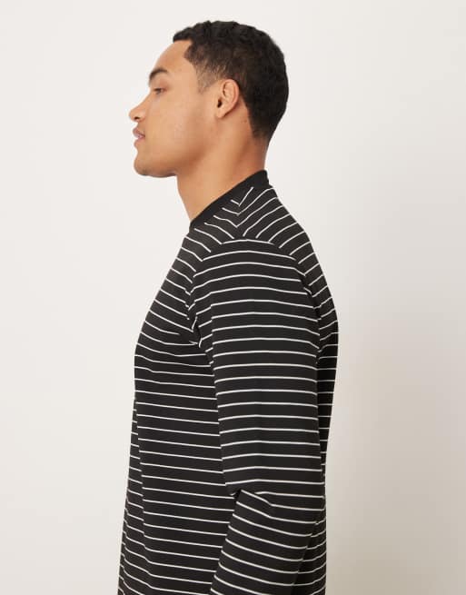 Mango long sleeve t-shirt in black stripe, 4 of 5