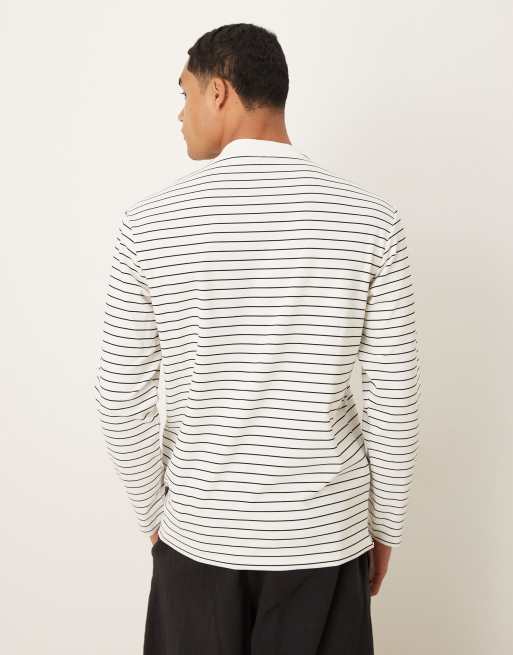 Mango long sleeve t-shirt in cream stripe, 3 of 5