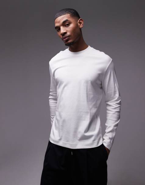 Mango long sleeve t-shirt in white