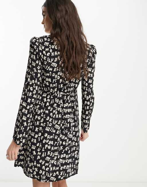 Mango dress on sale black and white