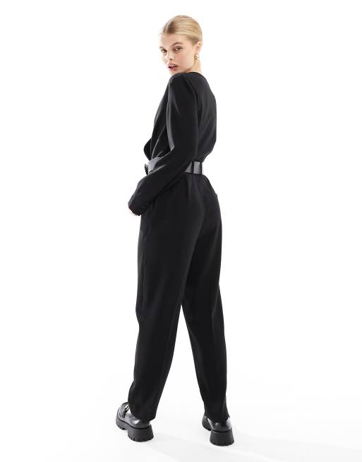 Mango Long Sleeve Jumpsuit, Black, XXS