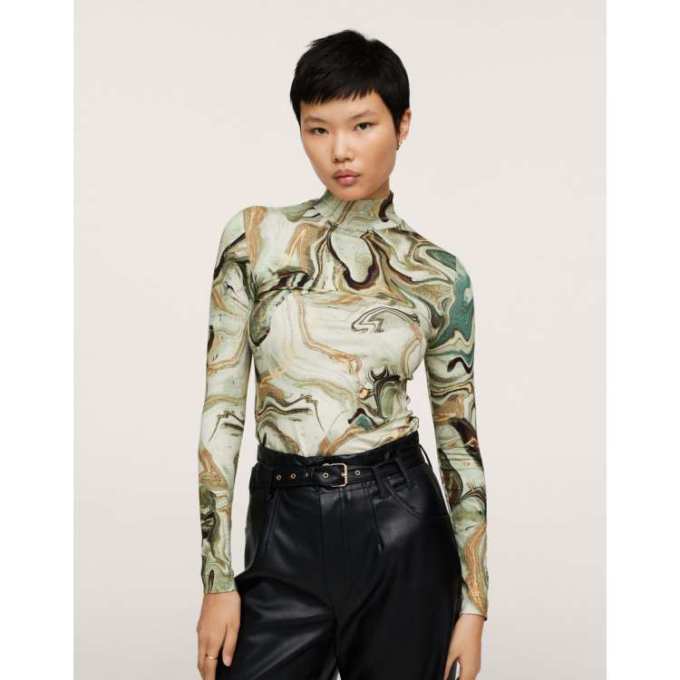 サイズ3 Marble Print Jersey High Neck サイズ3 Marble Print Jersey High Neck Top