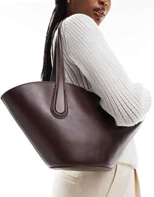 Mango Long Strap Shoulder Bag In Brown