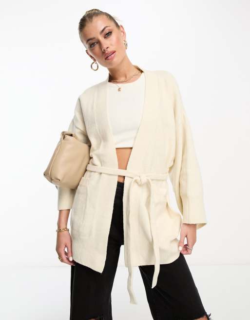 Cream 2025 belted cardigan