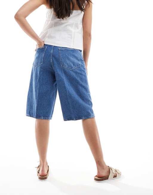Mango - Longline-bermudashorts i lyseblå denim, 2 af 5