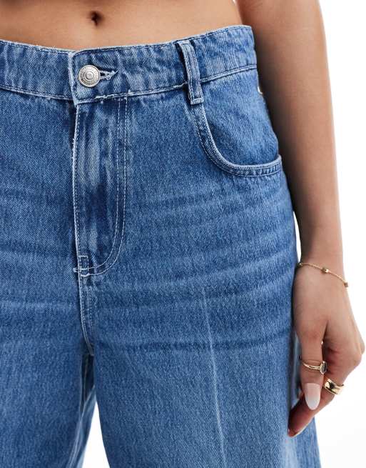 Mango – Longline-Bermudashorts mit langem Schnitt in Hellblau, 5 von 5