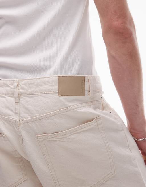 Mango longline denim short in ecru, 5 of 5