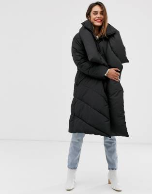 black puffer coat mango