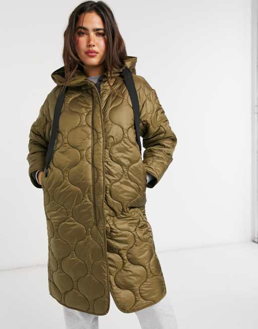 Mango hooded cheap quilted coat