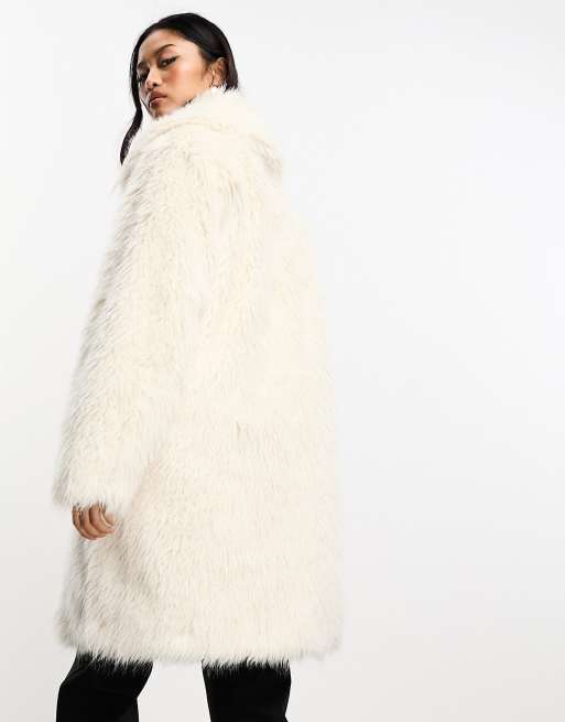 Mango white faux fur on sale coat