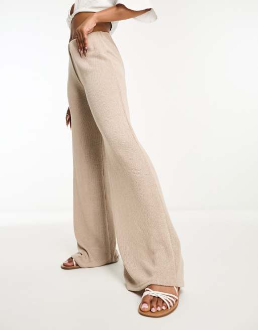 Mango loose fit flare pants in beige