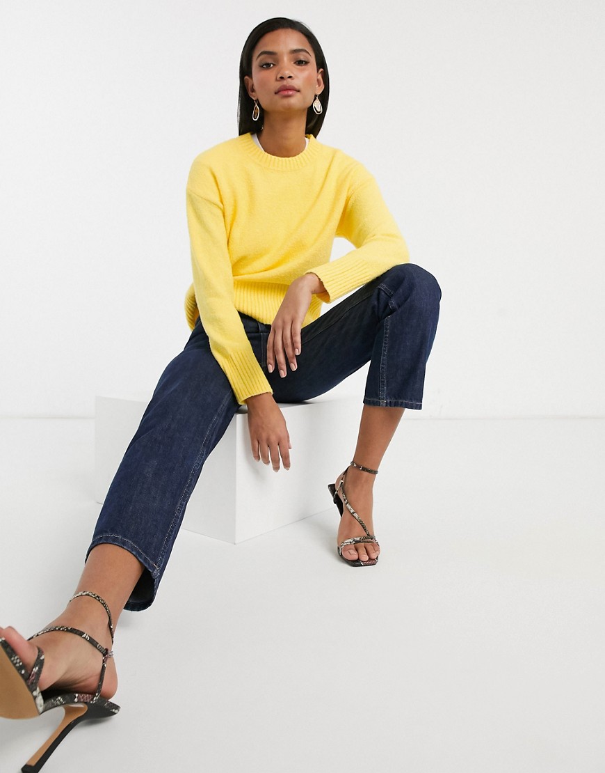 Mango loose fit jumper in yellow