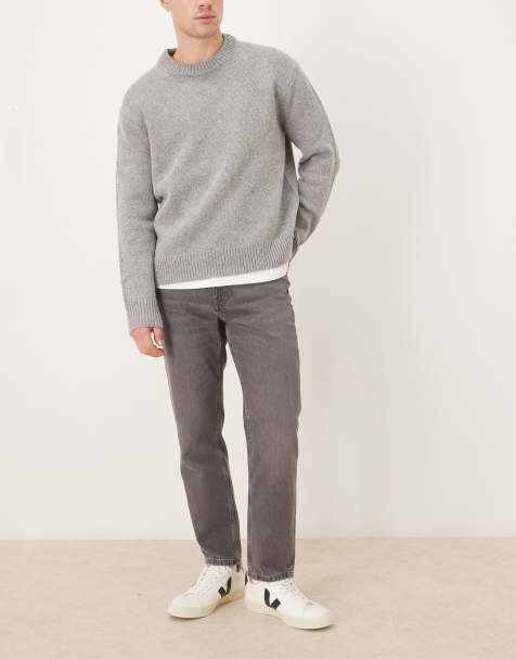 Mango lori tapered jeans in washed gray - view 1