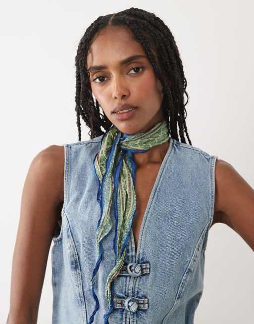 Mango lot de 2 foulards de cou multicolores