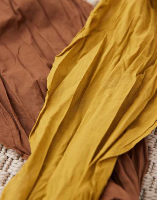 Mango - Lot de 2 foulards de sac triangulaires - Orange brûlé, 2 de 3