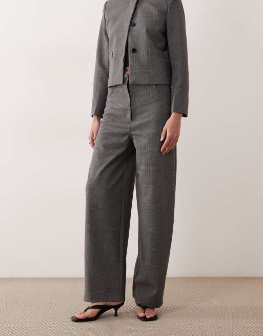 Mango - Louis - Elegante geruite broek met ballonpijpen in grijs, deel van co-ord set, 2 van 5