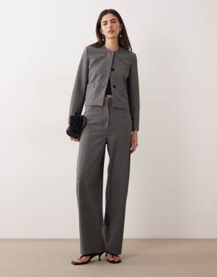 Mango - Louis - Pantalon d'ensemble bouffant et ajusté à carreaux - Gris