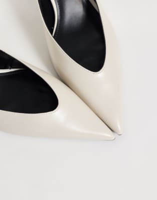 Mango Low Heeled Pumps In White