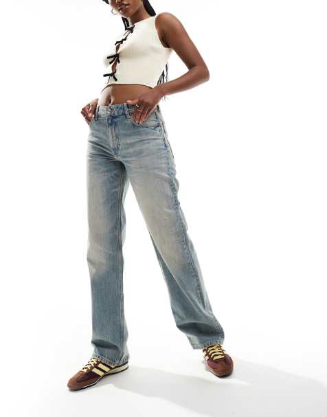 Mango low waist slim jeans in light blue - view 1