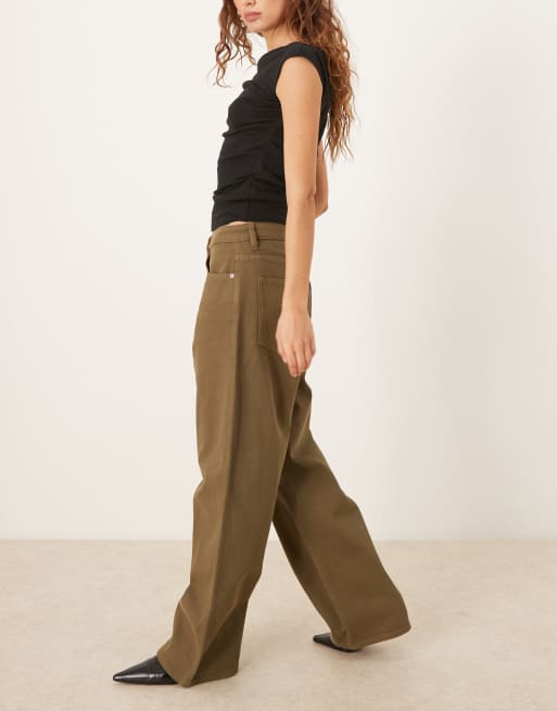 Mango – Lucky – Khakigröna, baggy jeans i 100% bomull, 2 av 5