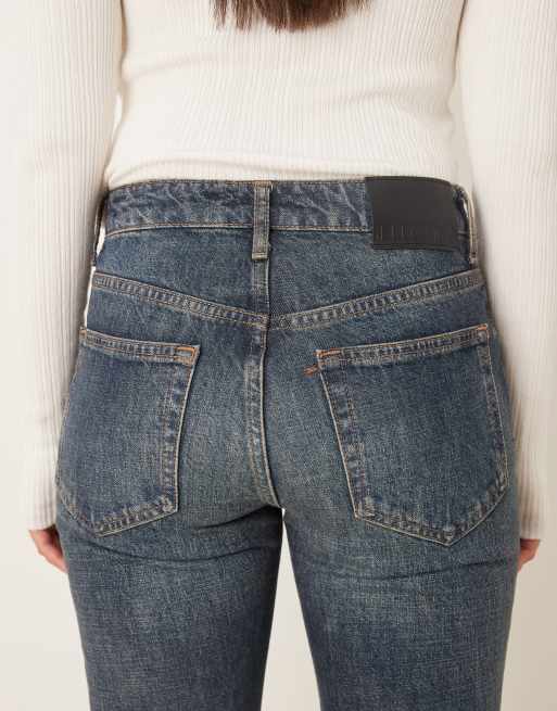 Mango - Luna - Smalle flared jeans van 100% katoen in blauw, 4 van 5