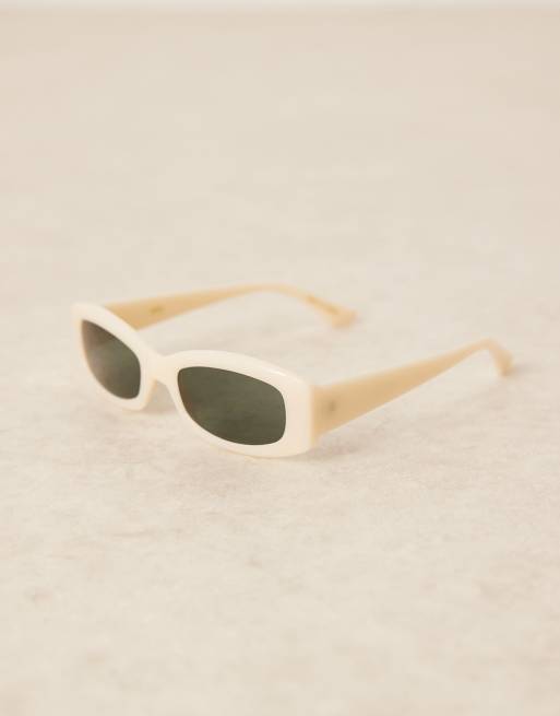 Mango - Lunettes de soleil à monture rectangulaire - Crème, 2 de 3