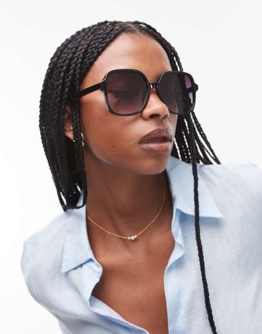 Mango - Lunettes de soleil carrées - Noir