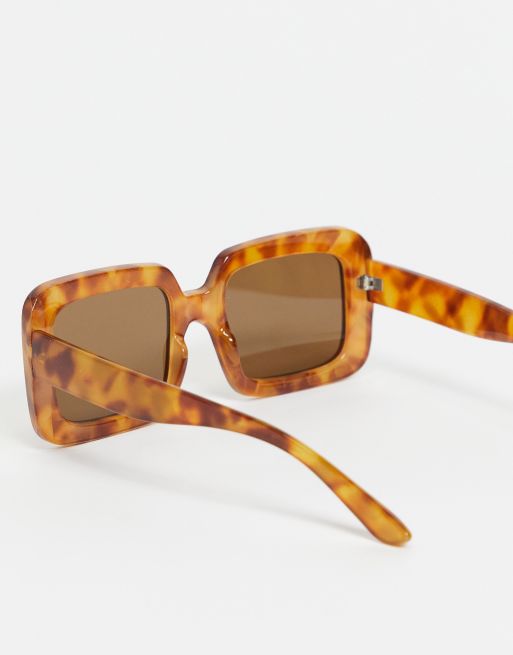 Mango Lunettes effet caille de tortue verres carr s Marron