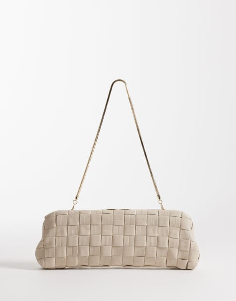 Mango - Lys beige taske i imiteret læder med fletdesign - view 1
