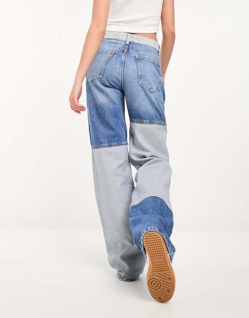 Mango - Lyseblå mom-jeans med farveblokke, 2 af 5