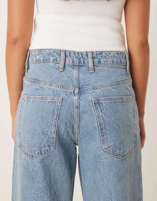 Mango - Lyseblå og lavtajede samt baggy jeans i bomuld med tekstur, 5 af 5