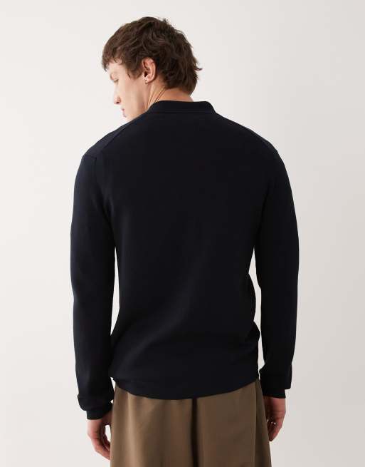 Mango - Maglietta a maniche lunghe blu navy a coste, 3 di 5