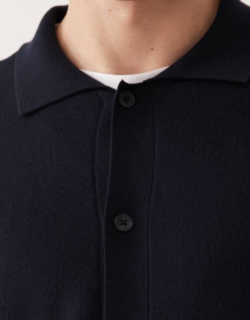 Mango - Maglietta a maniche lunghe blu navy a coste, 5 di 5