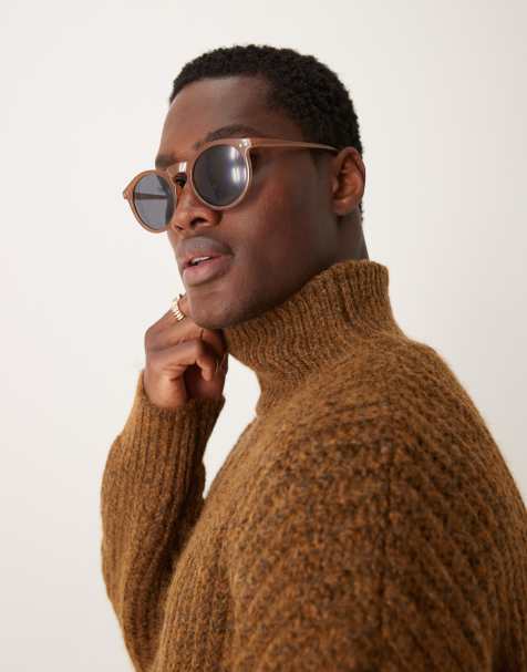Mango - Maglione accollato marrone in maglia spessa - view 1
